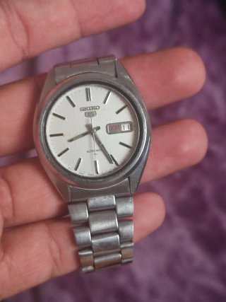 Reloj Seiko 5 Automático Plata Blanco