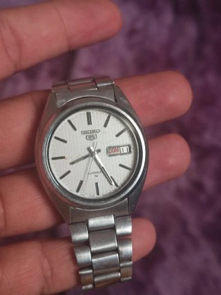 Reloj Seiko 5 Automático Plata Blanco
