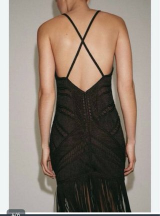 Vestido Zara MIDI calado flecos colección