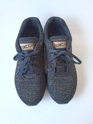 Zapatillas Skechers Mujer Talla 36 Negro/Dorado