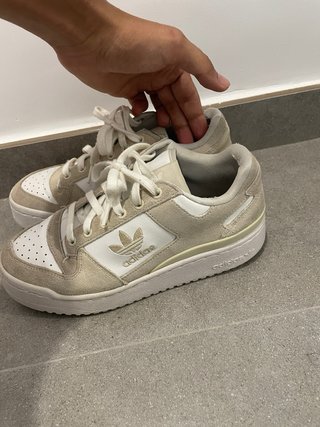 Zapatillas Adidas Forum Beige/Blanco Talla 39