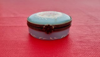 Caja Joyero antiguo con flores rosas Limoges