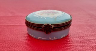 Caja Joyero antiguo con flores rosas Limoges