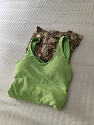 Conjunto Kaftan y Bañador Verde Lima