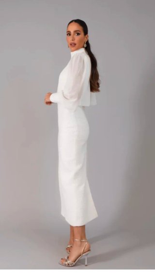 Vestido Mónaco Midi Blanco Rocio Osorno.