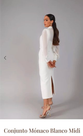 Vestido Mónaco Midi Blanco Rocio Osorno.