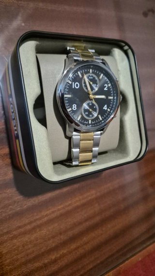 Reloj Fossil Nuevo Original Negro y Dorado