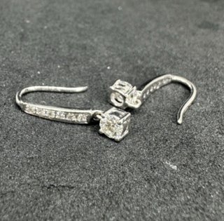 Pendientes colgantes diamantes oro blanco18k