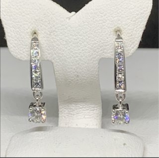 Pendientes colgantes diamantes oro blanco18k