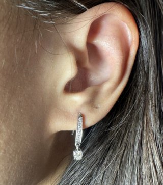 Pendientes colgantes diamantes oro blanco18k