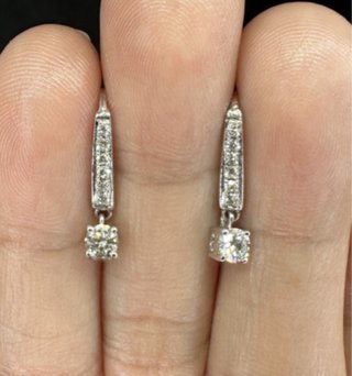 Pendientes colgantes diamantes oro blanco18k