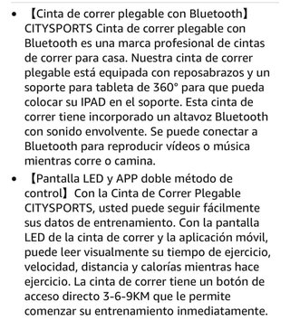 Cinta de correr CITYSPORTS plegable