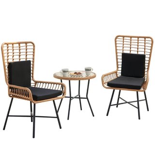 Set Tavolo e 2 Sedie da Giardino in Polyrattan Design