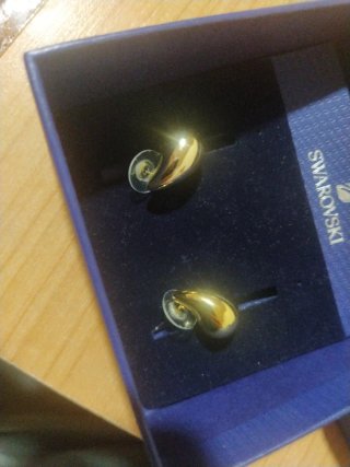 Pendientes Swarovski Mujer dorado oro macizo