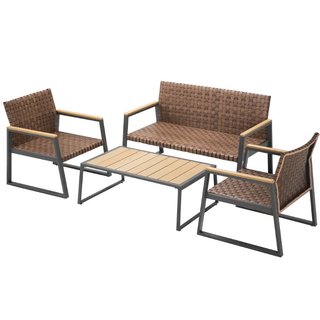 Set Salotto da Giardino Salottino in Polyrattan con