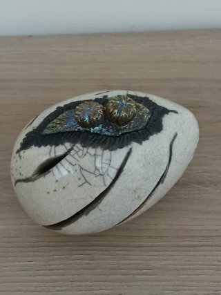 Scultura Raku Vaso Contenitore Pezzo Unico