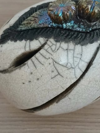 Scultura Raku Vaso Contenitore Pezzo Unico