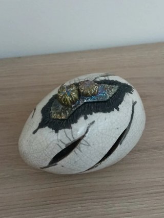 Scultura Raku Vaso Contenitore Pezzo Unico