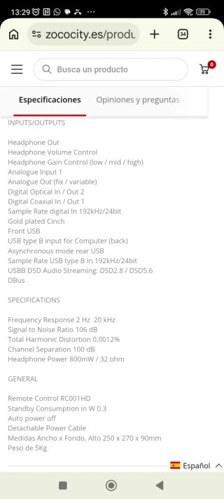 Marantz HD-DAC1 DAC/Amplificador de Auriculares