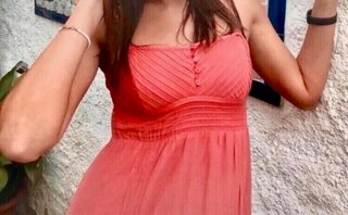 Vestido coral de algodón M