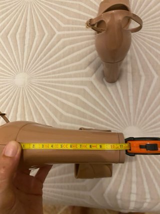 Zapatos Zara Tacón Ancho Beige Talla 38