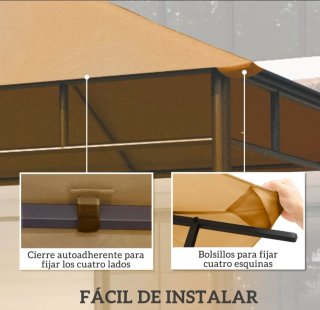 Tetto di ricambio per gazebo 3x3m. Beige