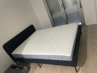Cama Matrimonio Negra y Gris
