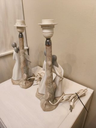Lámparas antiguas de porcelana