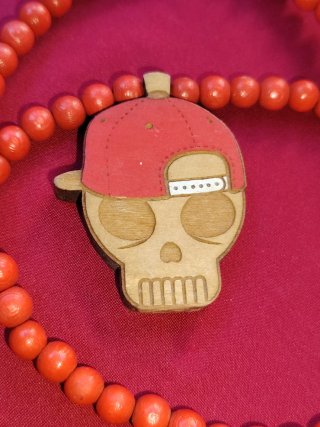 Collana Good Wood NYC Teschio Cappellino Rosso