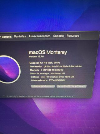 MacBook Air 13’’ 2017, Intel Core i5