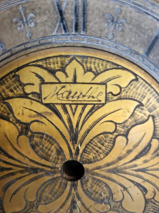 Quadrante antico in ottone inciso"Tempus Fugit"