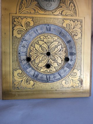 Quadrante antico in ottone inciso"Tempus Fugit"
