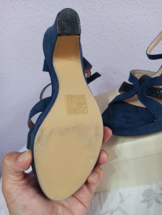 Zapatos de tacón azul eléctrico para mujer