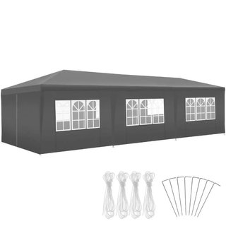 Gazebo Miramas con 8 pareti laterali, impermeabile, 9x3m