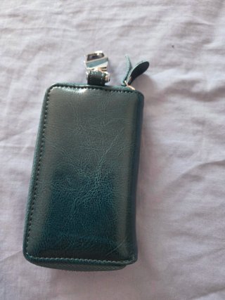 Monedero Llavero Cuero Teal