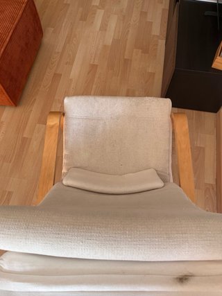 Poltrona relax legno e tessuto beige