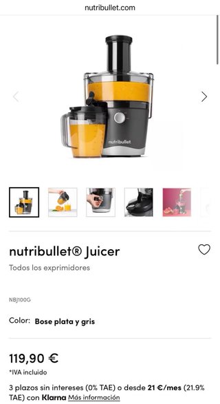 Extractor de zumos cold press nutribullet Juicer