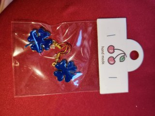 Orecchini quadrifoglio blu