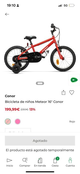 Bicicleta Infantil Conor Meteor 16 Roja