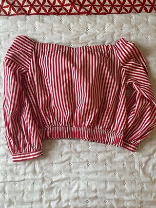 Top Zara Hombros Descubiertos Rayas