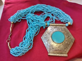Collana argento perline turchesi