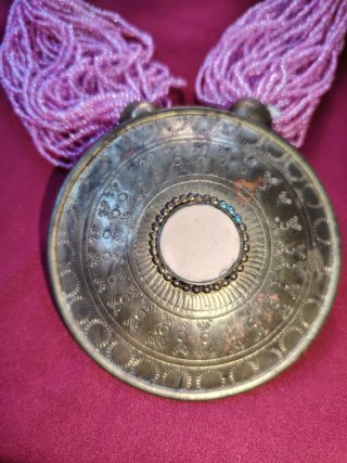 Collana indiana perline rosa e quarzo