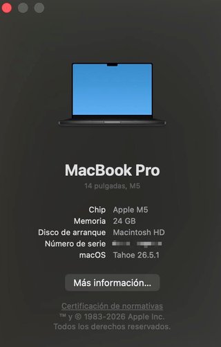 MacBook Pro M5 - 24GB - 1TB SSD