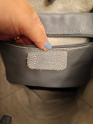 Borsa shopper in pelle azzurra