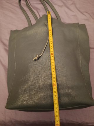 Borsa shopper in pelle azzurra