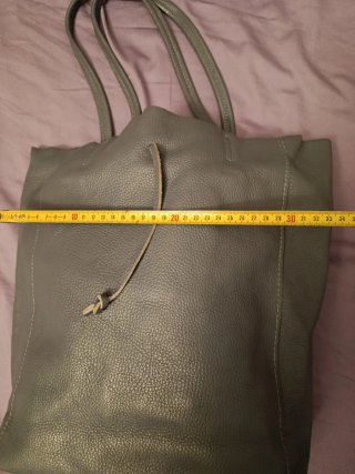 Borsa shopper in pelle azzurra