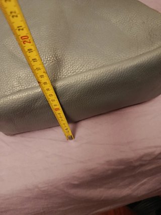 Borsa shopper in pelle azzurra