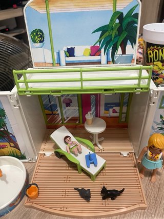 Playmobil Casa Piscina Verano Figuras Gatos