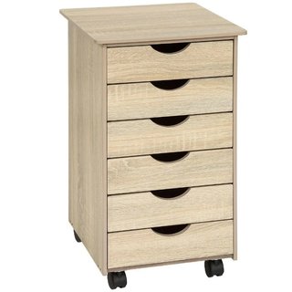 Cassettiera a rotelle in legno 65 x 36 x 40 cm · Plastica