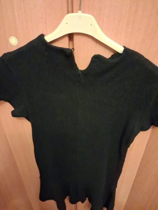 Vestido lana niña con cuello bordado
